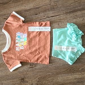 JUMPING BEANS BRAND INFANT GIRL'S SHORTS AND TEE-SHIRTS SIZE 3 MONTHS